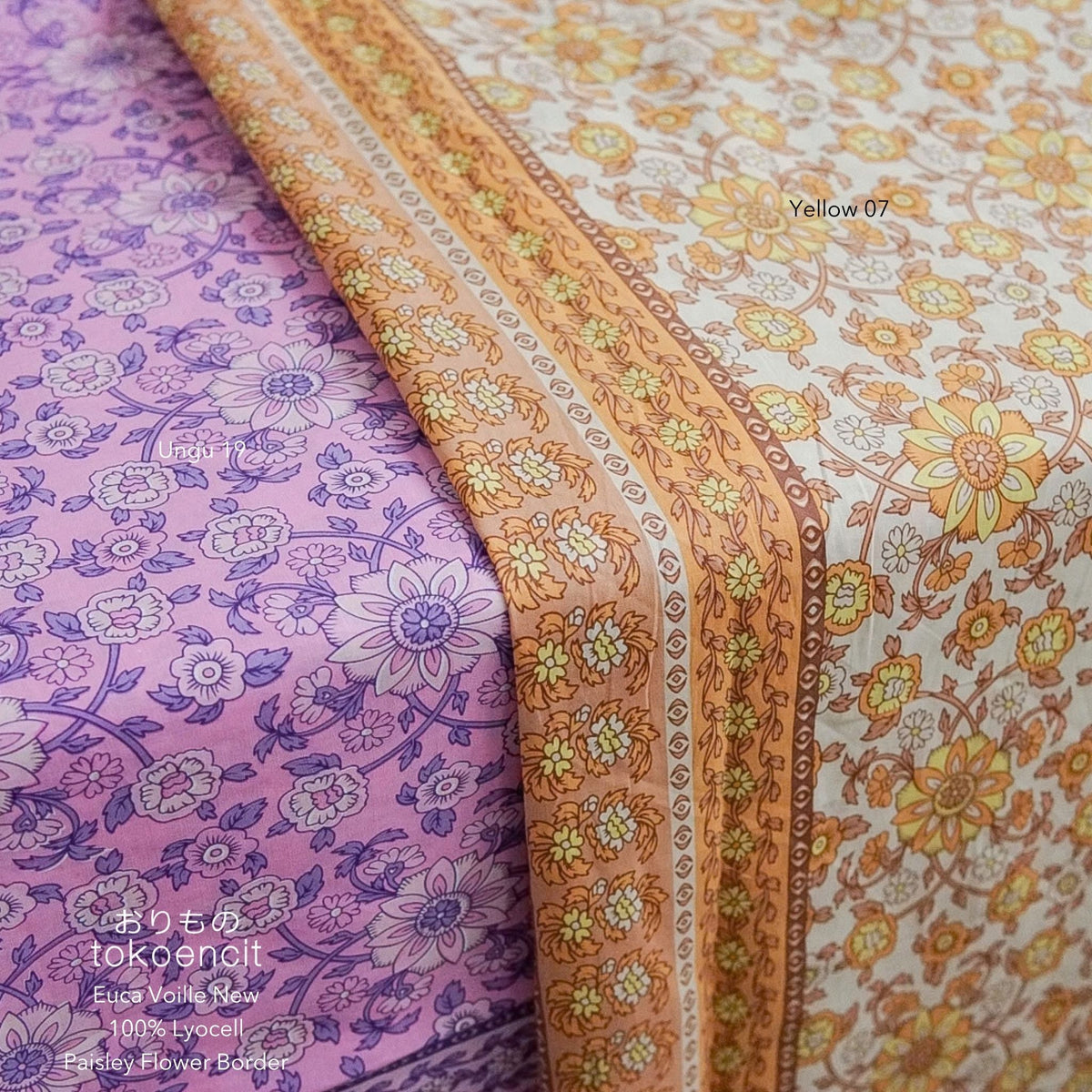 Euca Voille | Paisley Flower Border (Soft)