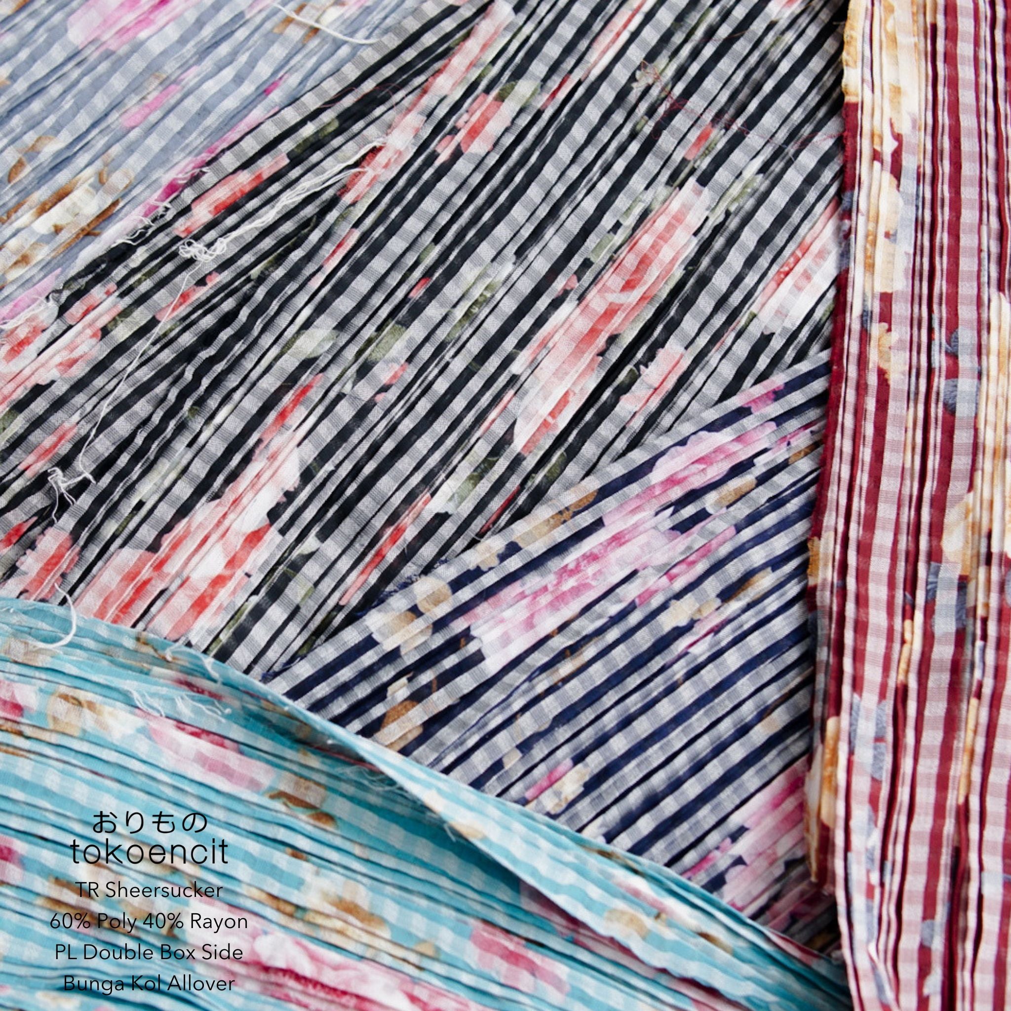 TR Sheersucker | Pleat Double Box Side Bunga Kol Allover