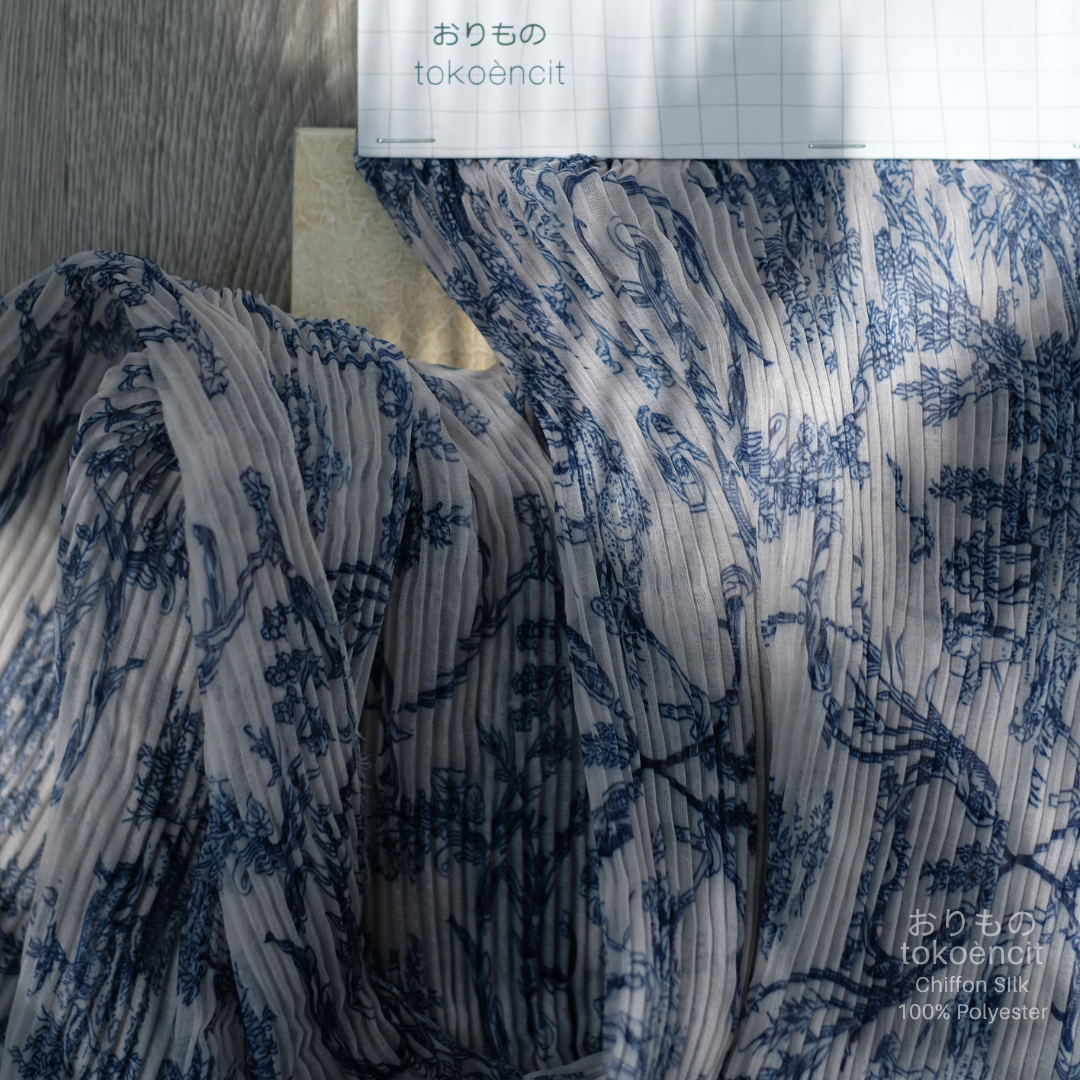Chiffon Silk | Pleat Lidi/Jungle Pasley
