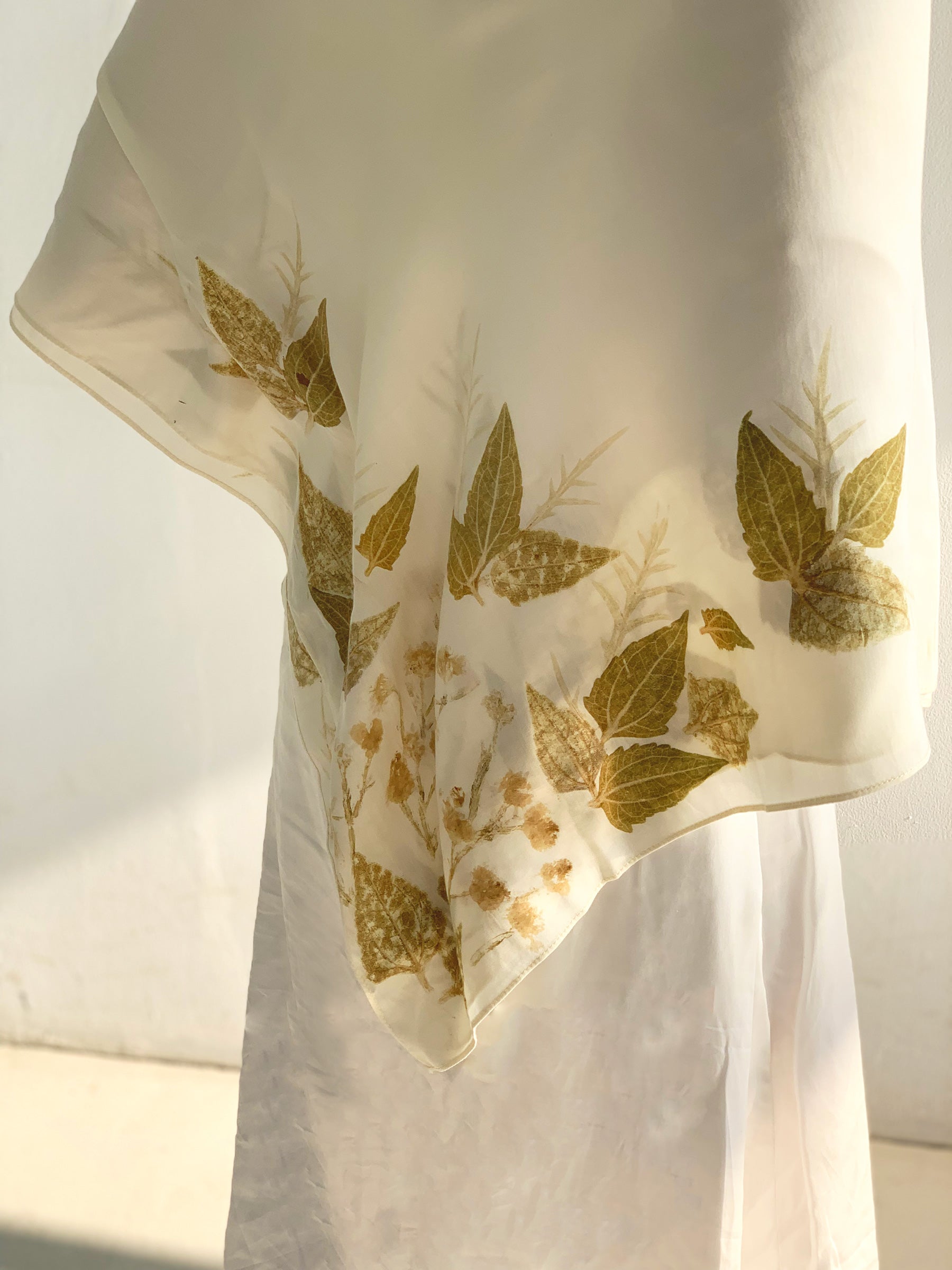 Eco Print Scarf (120x120) | in Euca Sateen