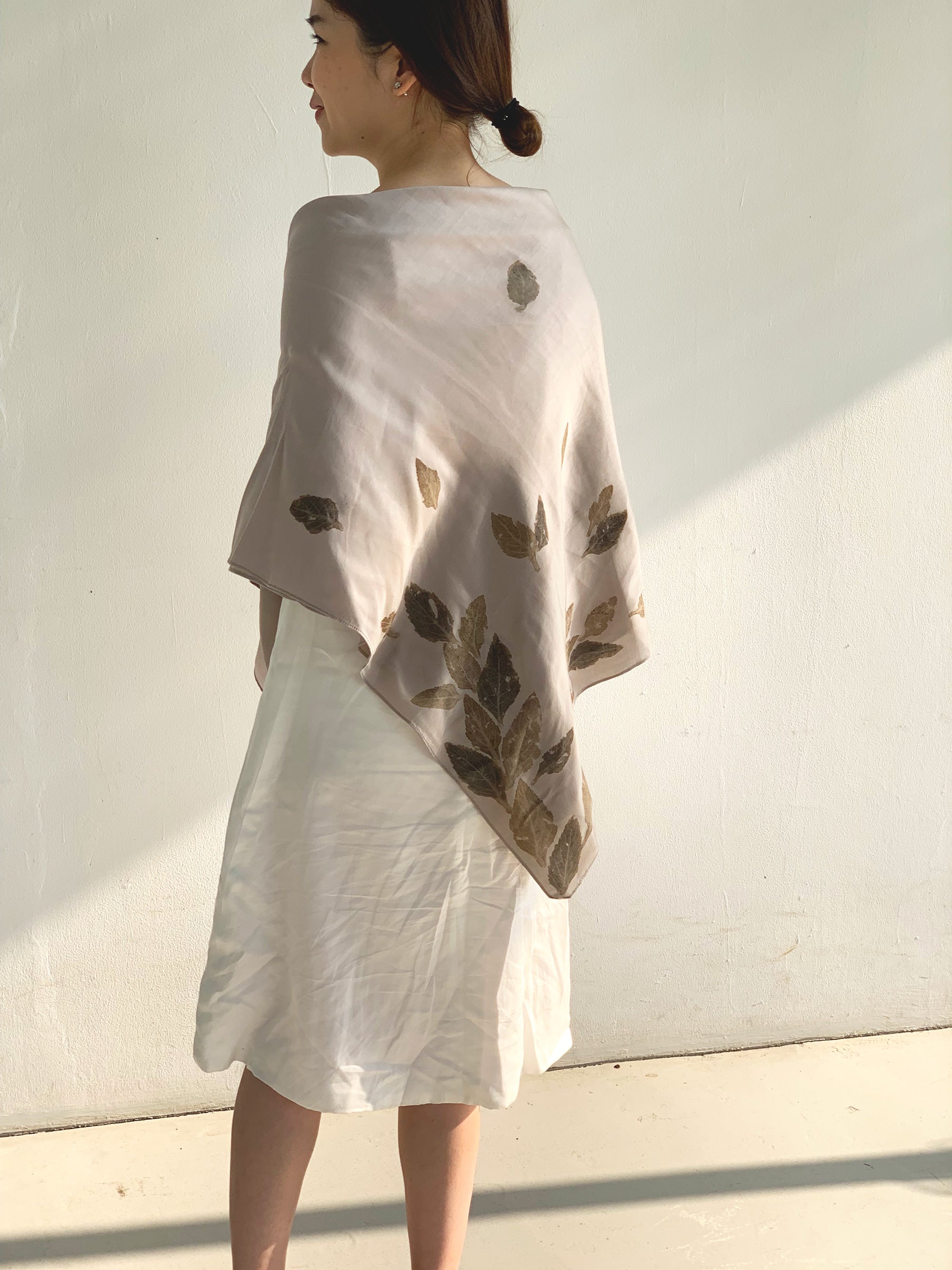 Eco Print Scarf (120x120) | in Euca Sateen