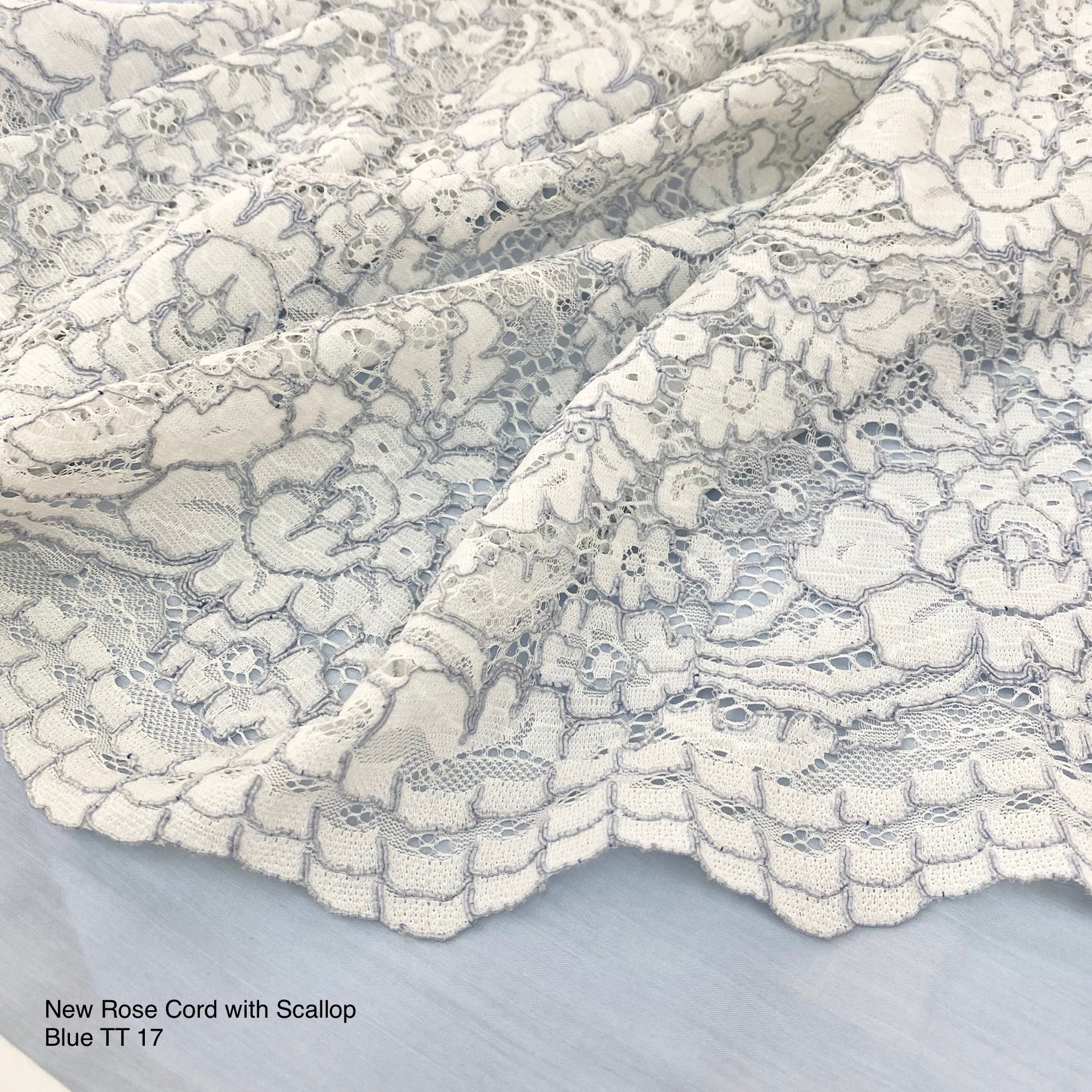 Brocade New Rose Cord (with scallop) | Solid
