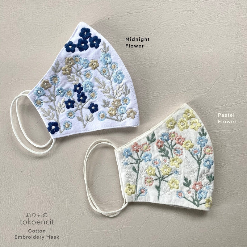 Cotton Mask | Pastel Flower Embroidery