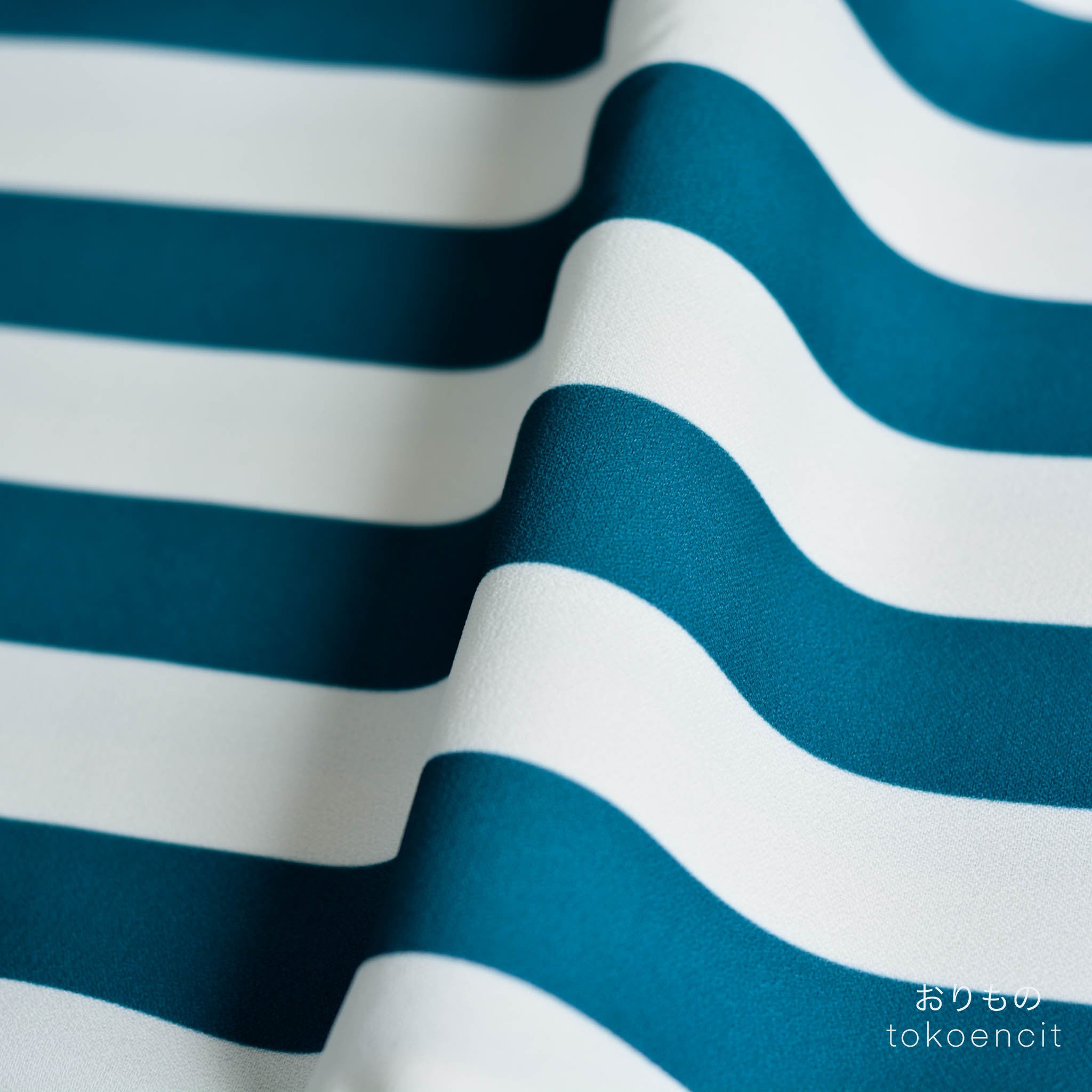 Back Sateen Crepe | Stripe Verdigris