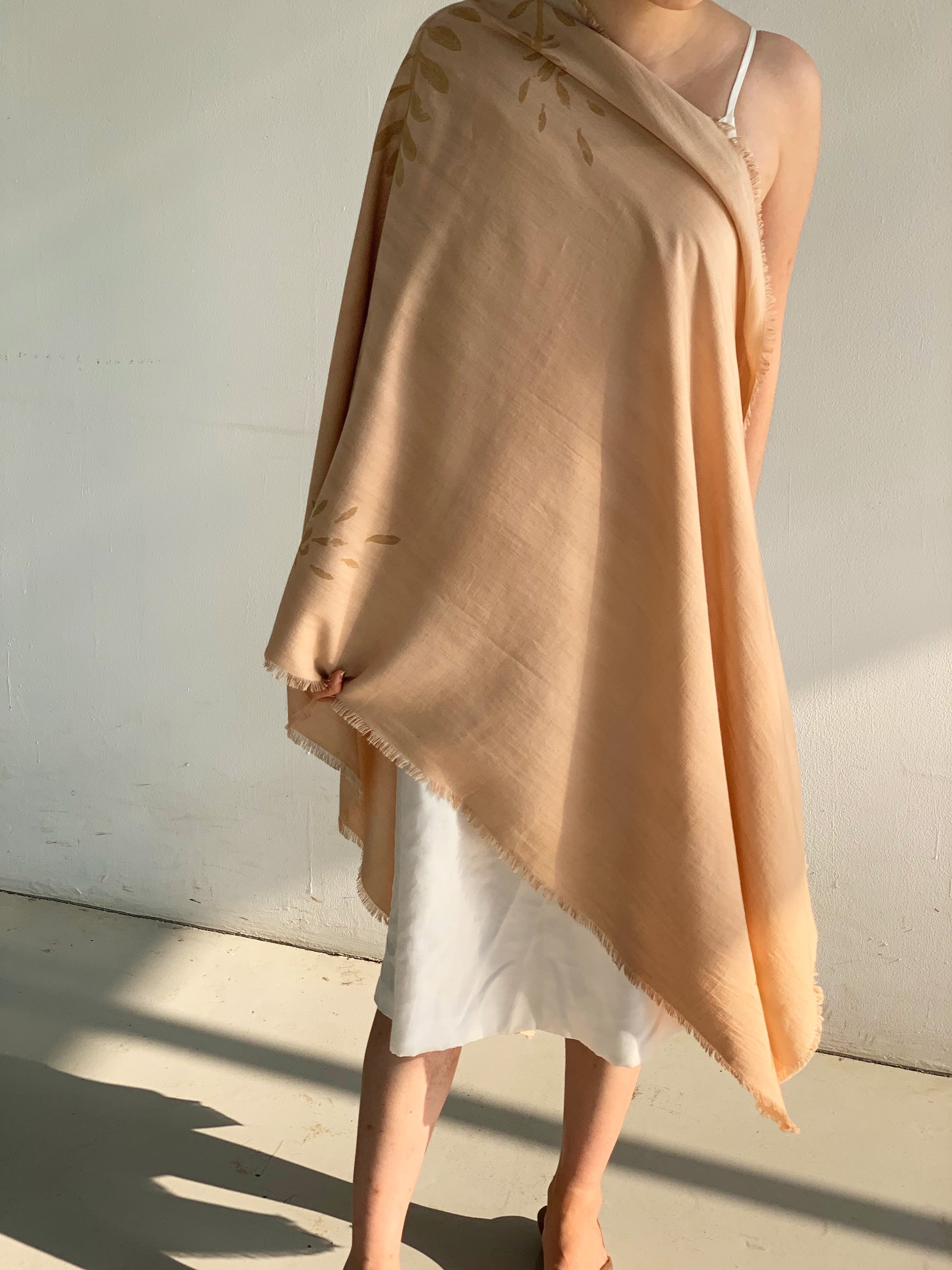 Eco Print Pashmina (180x75) | in Lyco Linen