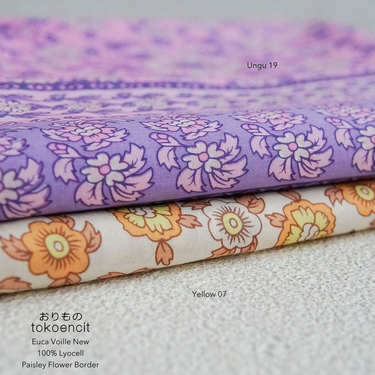 Euca Voille | Paisley Flower Border (Soft)