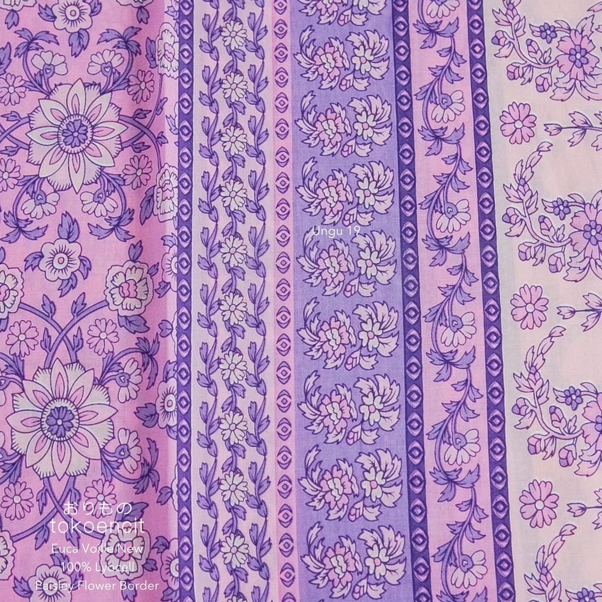 Euca Voille | Paisley Flower Border (Soft)