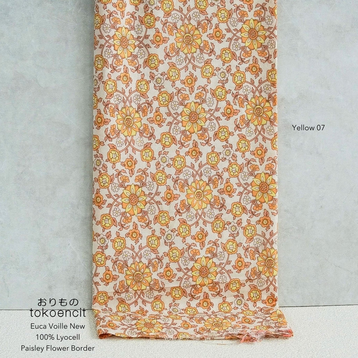 Euca Voille | Paisley Flower Border (Soft)