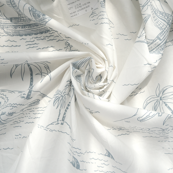 New Lyco Poplin | Pattern Of The Sea Sky Blue