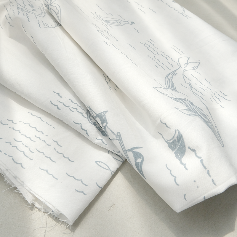 New Lyco Poplin | Pattern Of The Sea Sky Blue