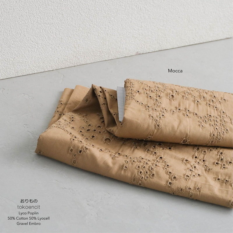 Lyco Poplin Embroidery | Gravel