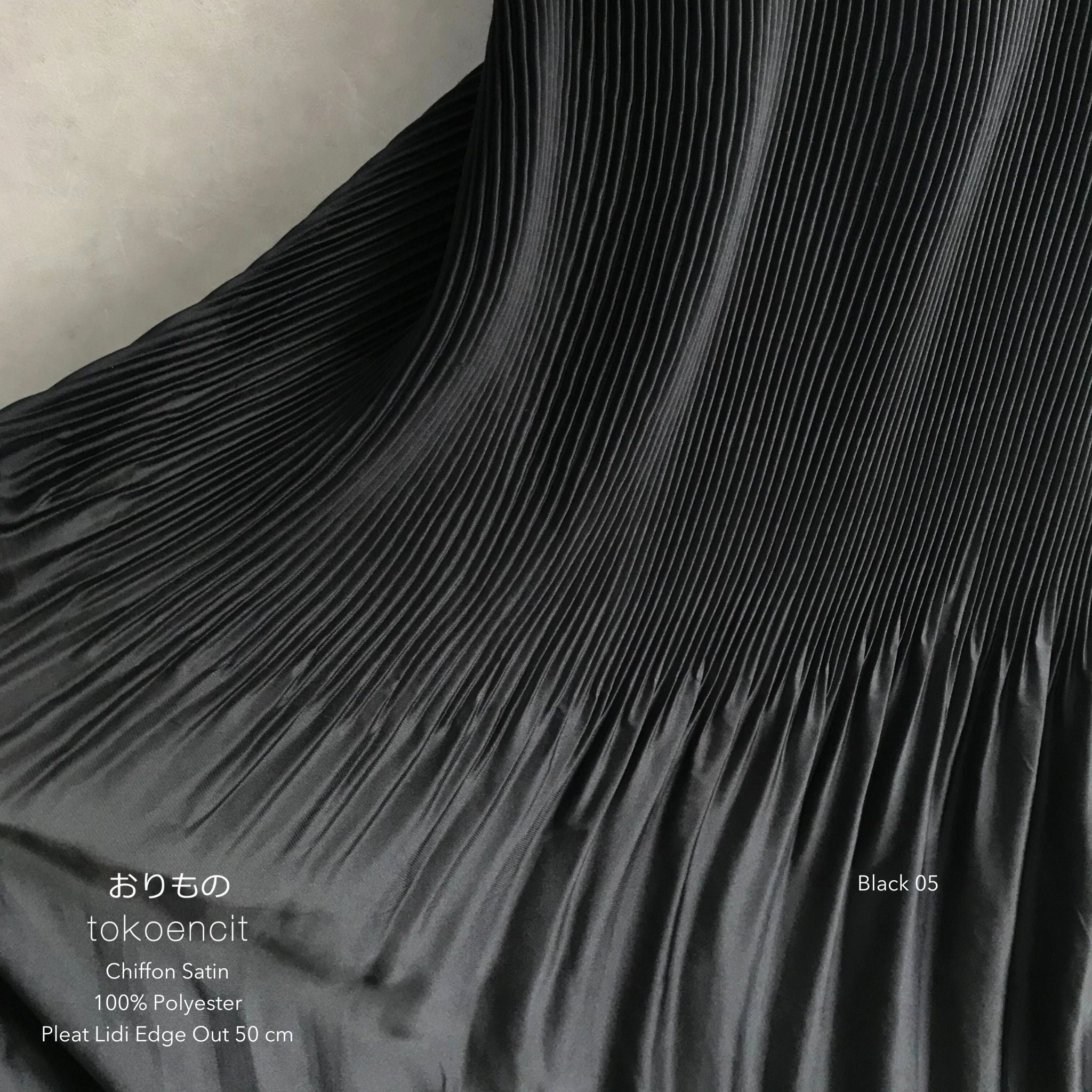 Chiffon Satin | Pleat Lidi Edge Out 50cm