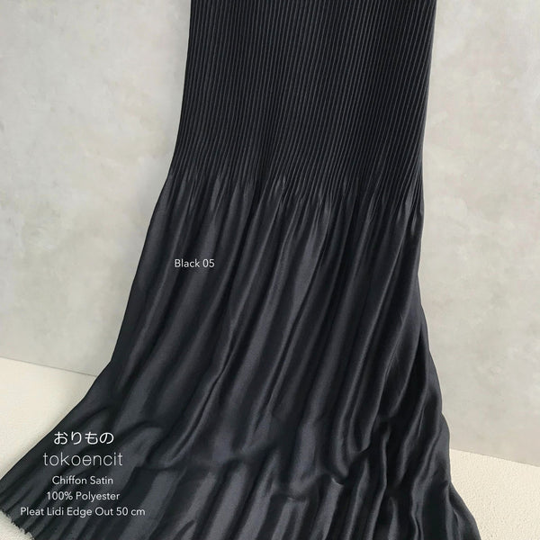 Chiffon Satin | Pleat Lidi Edge Out 50cm