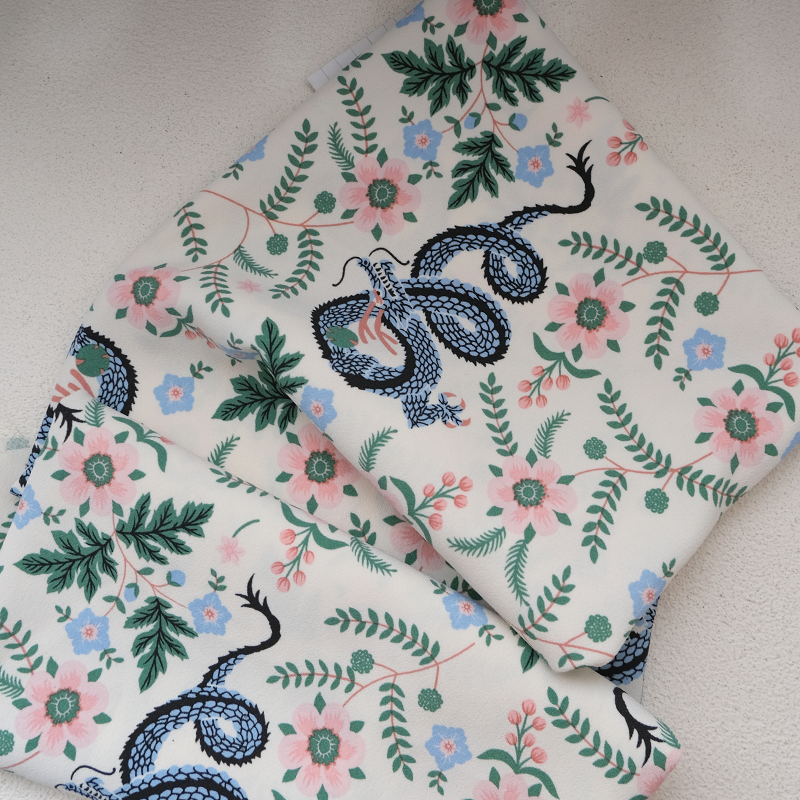 Back Sateen Crepe | Dragon Garden