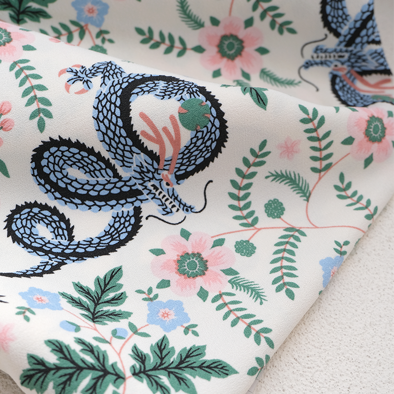 Back Sateen Crepe | Dragon Garden