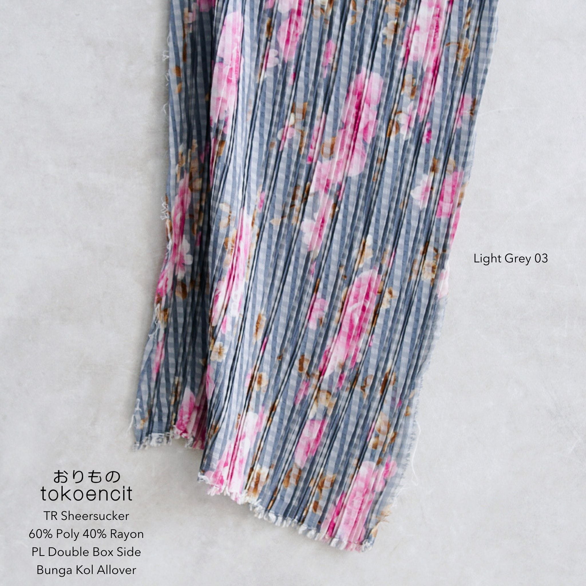 TR Sheersucker | Pleat Double Box Side Bunga Kol Allover