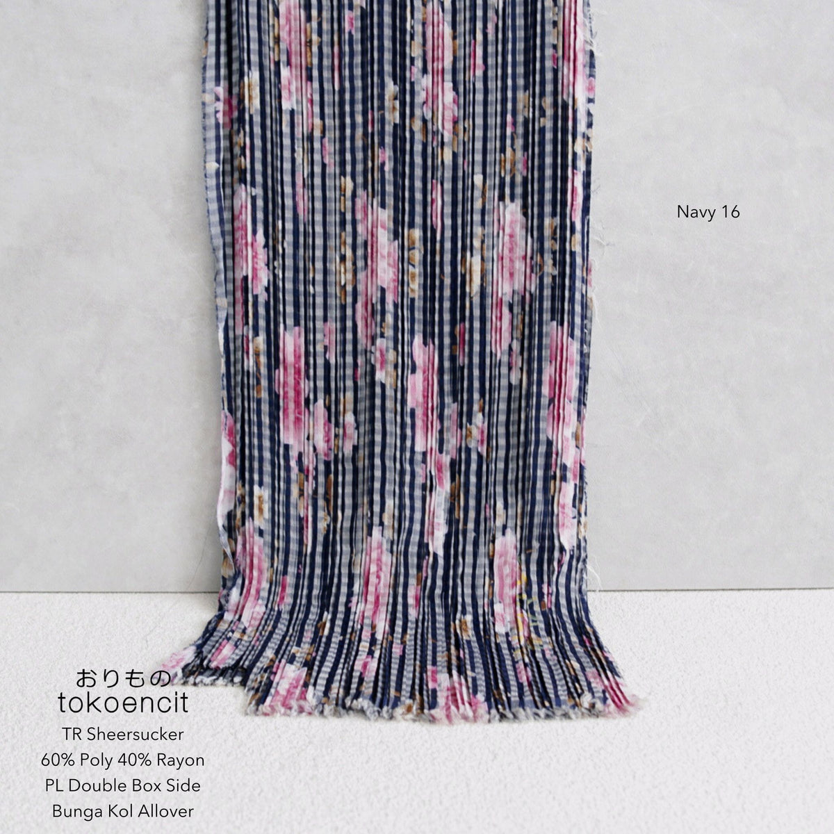 TR Sheersucker | Pleat Double Box Side Bunga Kol Allover
