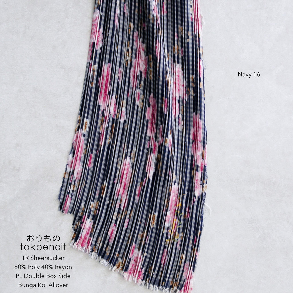 TR Sheersucker | Pleat Double Box Side Bunga Kol Allover