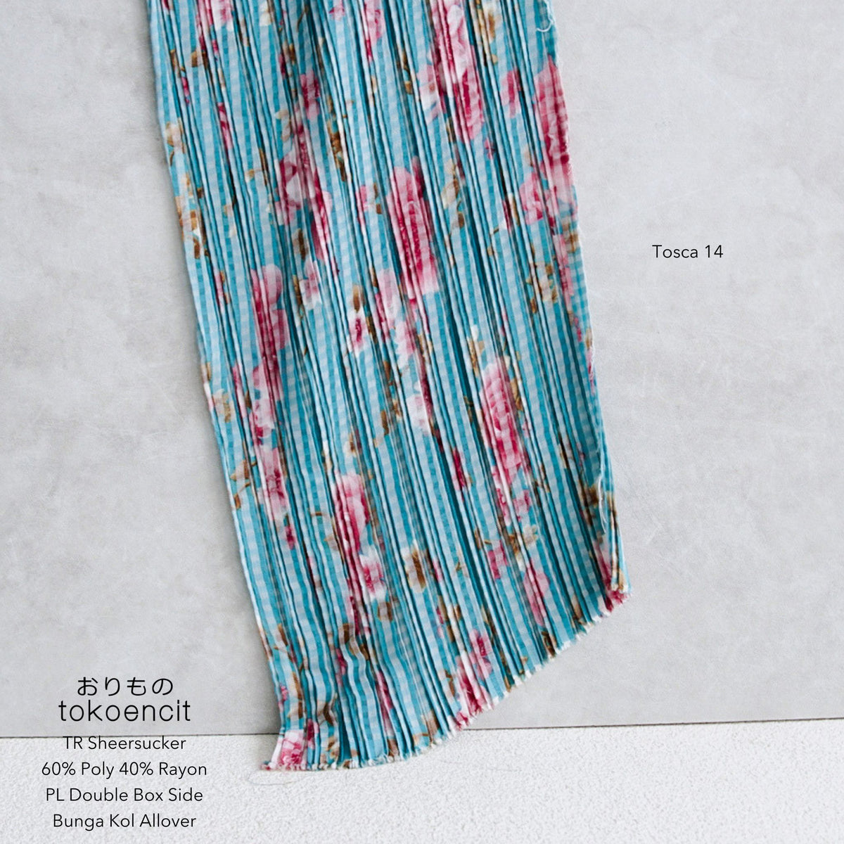 TR Sheersucker | Pleat Double Box Side Bunga Kol Allover