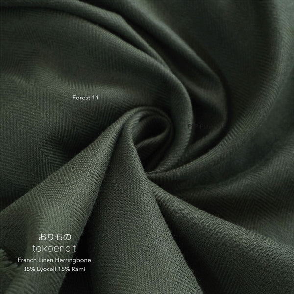 French Linen Herringbone | Solid