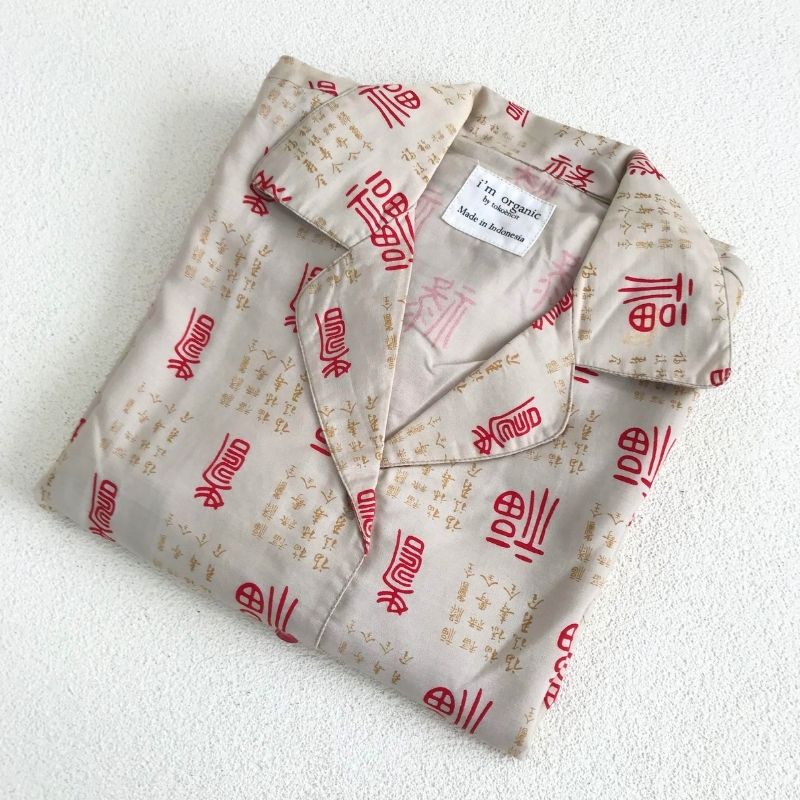 Piyama Huruf Jepang | 45 Beige