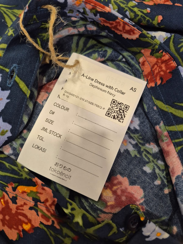 A-LINE DRESS WITH COLLAR | DEPHIUM NAVY
