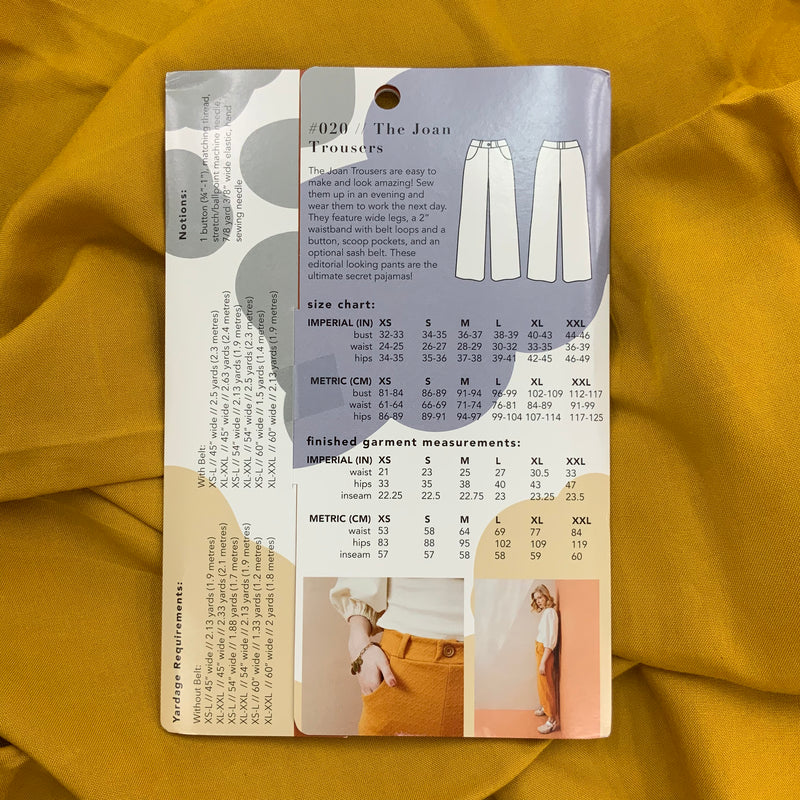 Paper Pattern : Joan Trousers | Friday Pattern Co