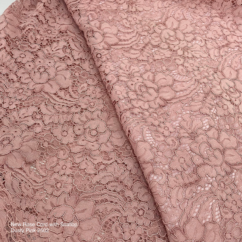 Brocade New Rose Cord (with scallop) | Solid
