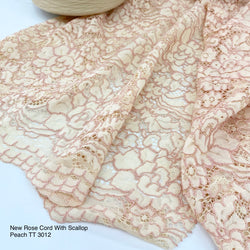 Brocade New Rose Cord (with scallop) | Solid