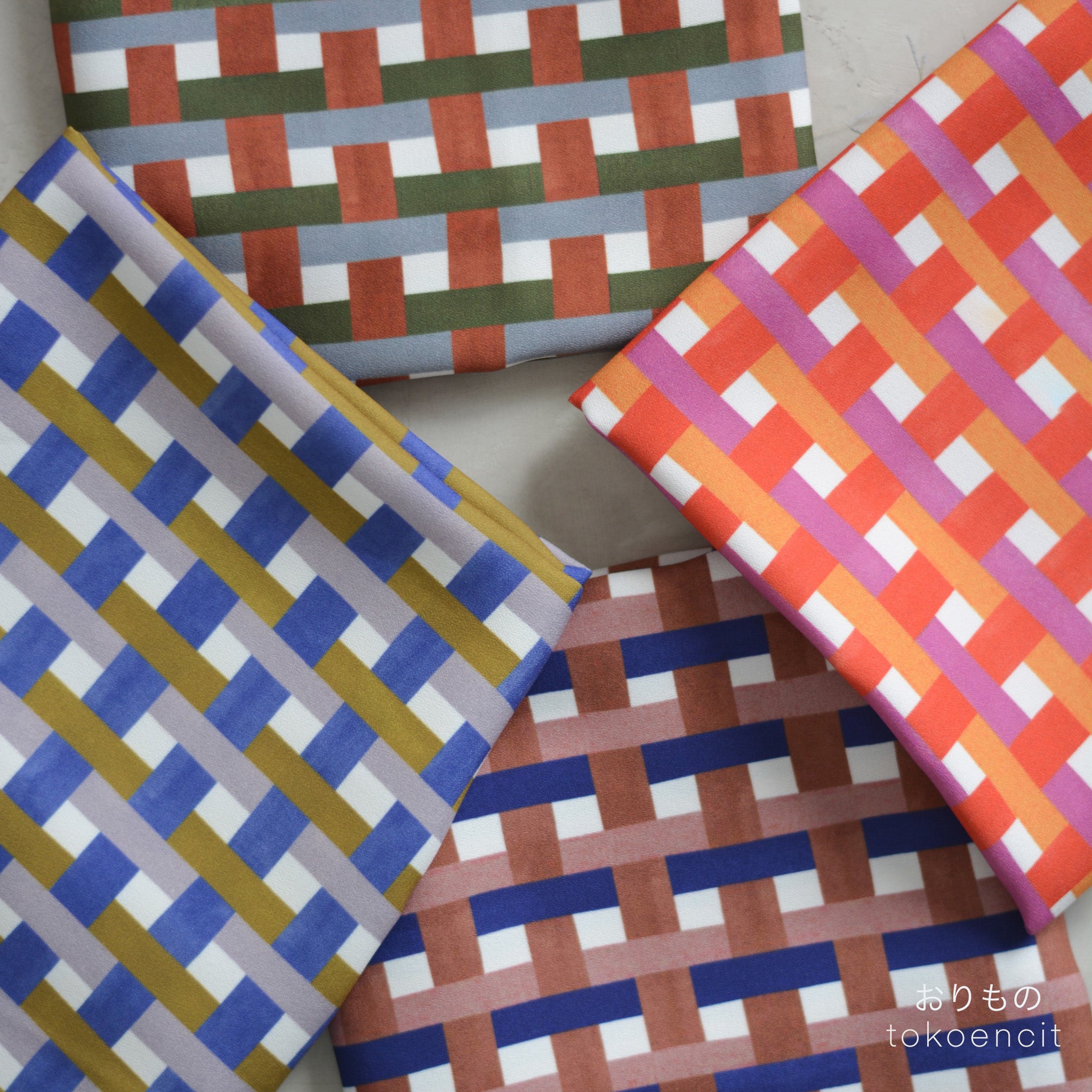 Poly Crepe | Three color Check R1
