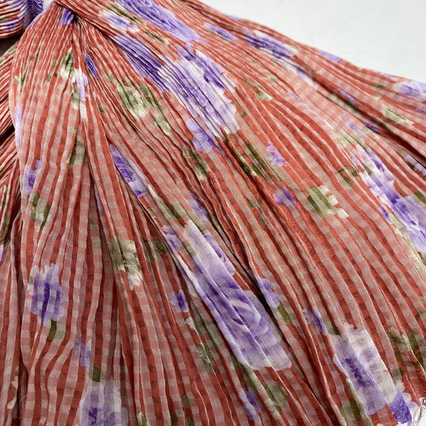TR Sheersucker | Flower Pink - Pleats Lidi Edge Out 20cm