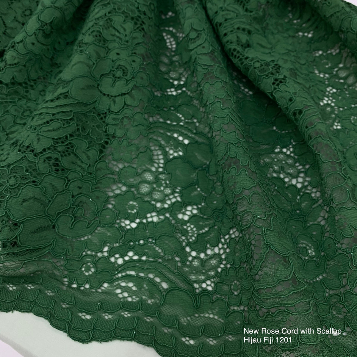Brocade New Rose Cord (with scallop) | Solid