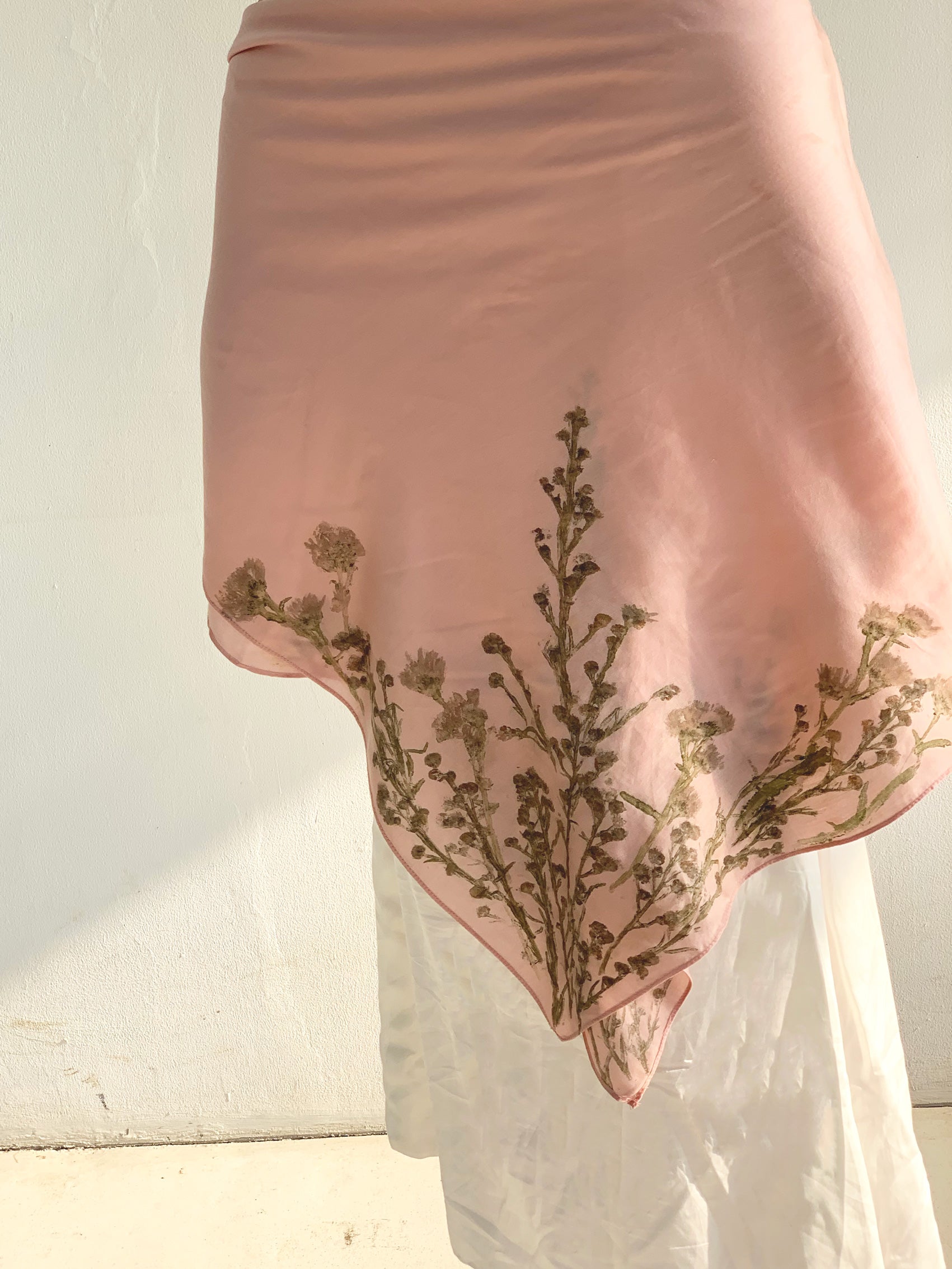 Eco Print Scarf (120x120) | in Euca Sateen