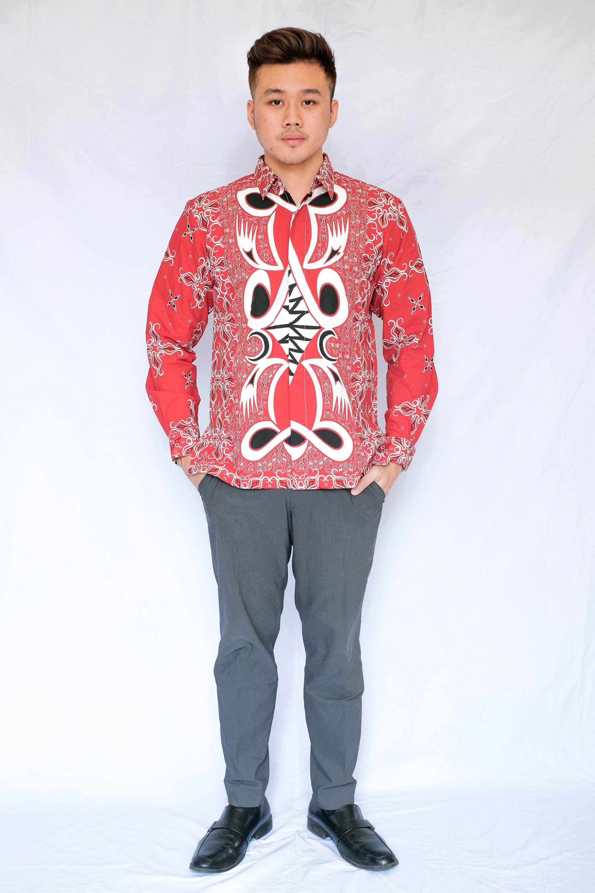 Kemeja Panjang Laki Slimfit | Batik Asmat Besar